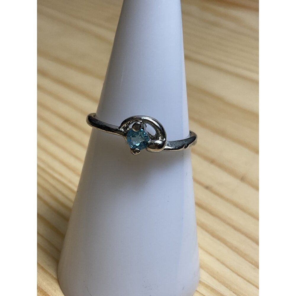 Silver Ring With Delicate Blue Gemstone